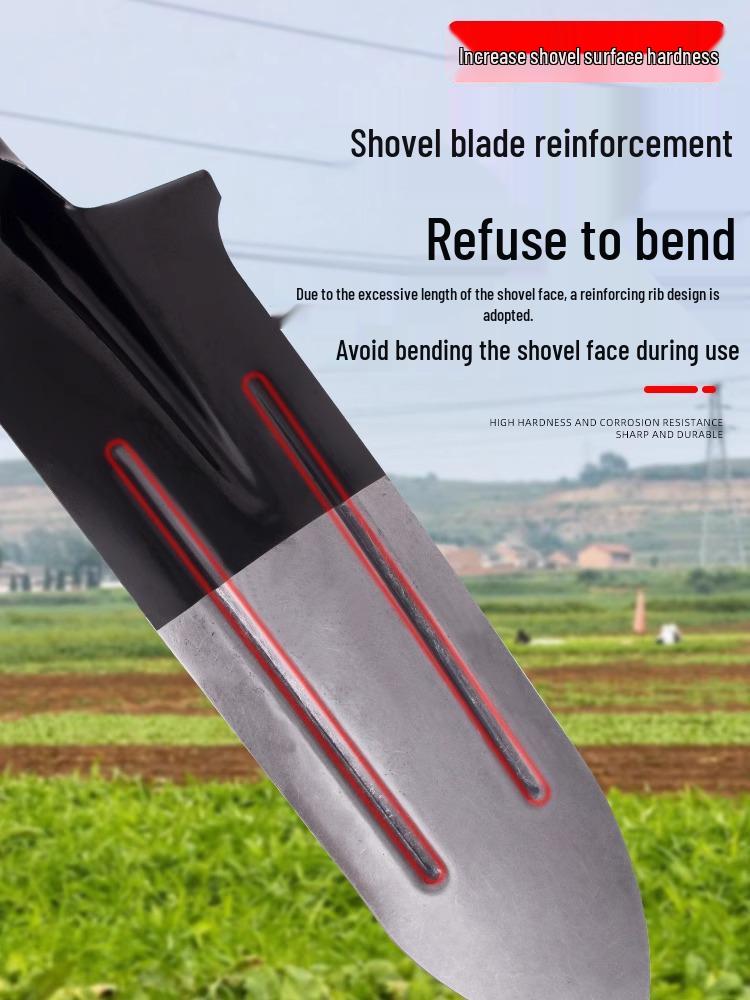 Military Camouflage Pointed Shovel - Manganese Steel Garden Tool for Digging, Soil Loosening, and Tree Planting