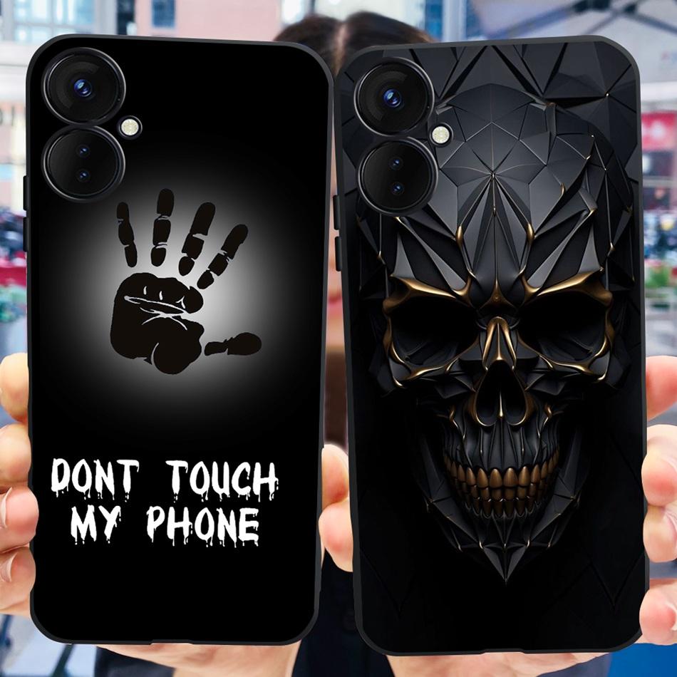 For Tecno Spark 9 Pro KH7 KH7n Cute Cartoon Phone Case For Tecno Spark 9Pro Black Silicone Soft TPU Cases