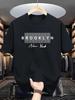 Men's Brooklyn New York Graphic TShirt Relaxed Fit Retro with Brooklyn Lettering Lightweight Sm Casual Shirt for Urban Streetwear & Everyday Classic R