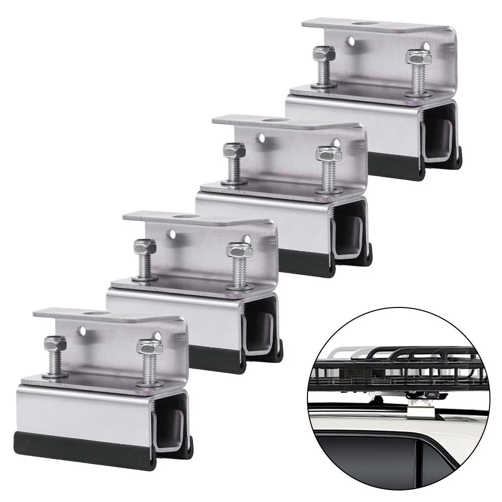 4Pcs Roof Rack Mount Kit for Vans Stainless Steel Brackets for Secure Load Transportation and Photovoltaic Panels