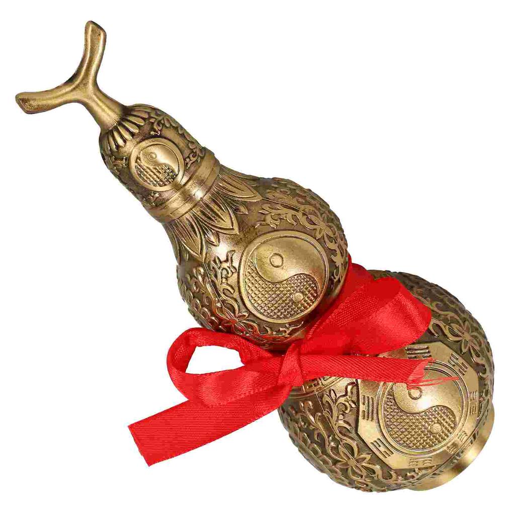 Gourd Ornaments Housewarming Gift Figurine Accessories Evil Suppressing Vivid Details Calabash Model Copper Shape Decor