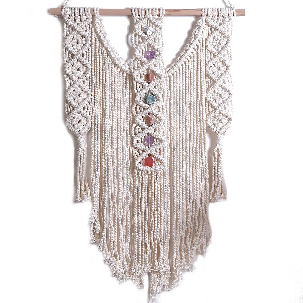 

Bohemian Wall Hanging Tapestry Handwoven Cotton Rope Wall Art For Bedroom Living Room Dorm Decor as shown in the picture