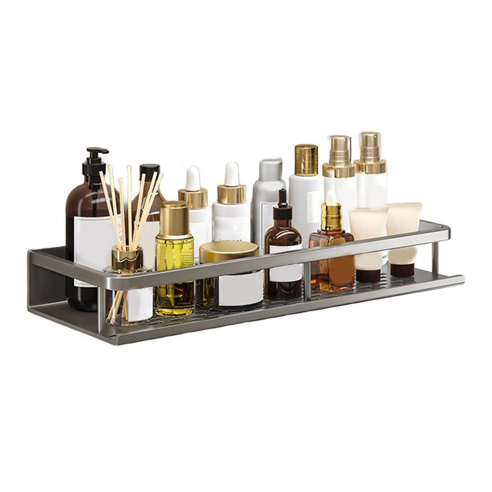 Compact Organizer Bathroom Shelf Space Aluminum Shelf Wall-Mounted Organizer