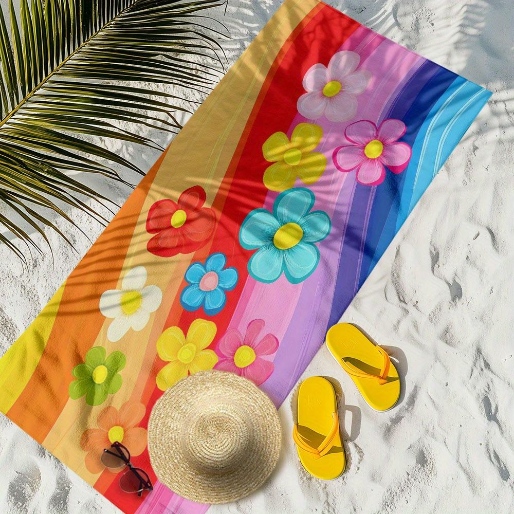 Microfiber Beach Towel Exquisite Prints Thin Quick Dry Absorbent Oversized Towel for Beach Swimming Camping Yoga Bath Sports