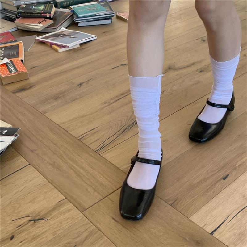 Womens Summer Solid Color Lacy Sock Sweet Daily Jokers Stocking Winter Long Casual Legwarmers for Daily School Office