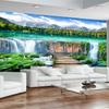Waterfalls Landscape Wallpaper Wood Bridge Photo Mural Living Room Tv Sofa Backdrop Wall Mural Home Decor