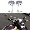 7/8" Universal Chrome Round Motorcycle Bar End Mirrors For Honda Kasasaki Triumph Yamaha Rearview Mirrors