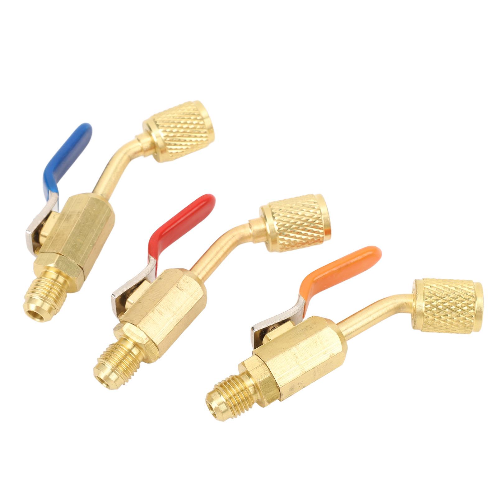 

Угловой компактный шаровой кран из латуни для хладагента кондиционера R134A R410A R22 и R12 для заправочных шлангов или коллектора