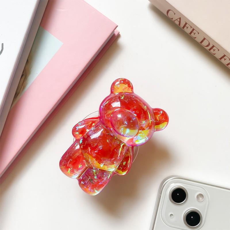 Bear Phone Airbag Holder 3D Laser Niche Creative Desktop Case Adhesive Type Stretchable Female