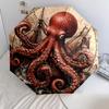 Ship Octopus  pattern, automatic folding umbrella, portable and foldable design, 8 ribs, a Christmas or birthday gift.