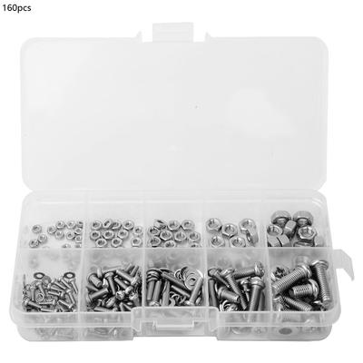240 Pcs Cross Bolt Nut Gasket Set M2 M2.5 M3 M4 M5 Stainless Steel Fastening Tool Set