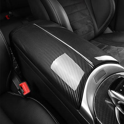 For Mercedes-Benz C E GLC Class W213 W205 X253 2*Carbon Fiber Car Interior Center Armrest Box Console Box Storage Box Trim