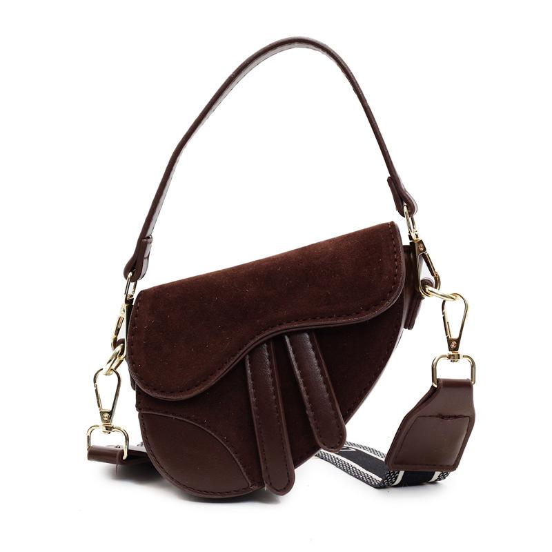

Saddle bag New fashionable versatile size messenger bag Underarm bag Premium shoulder bag Women s bag Small темно-коричневого