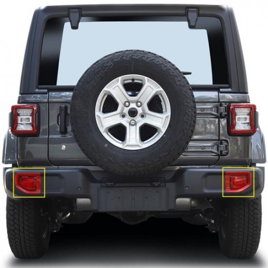 Rear Bumper Fog Light Lamp Ring Frame Cover Trim for Jeep Wrangler JL 2018+ABS