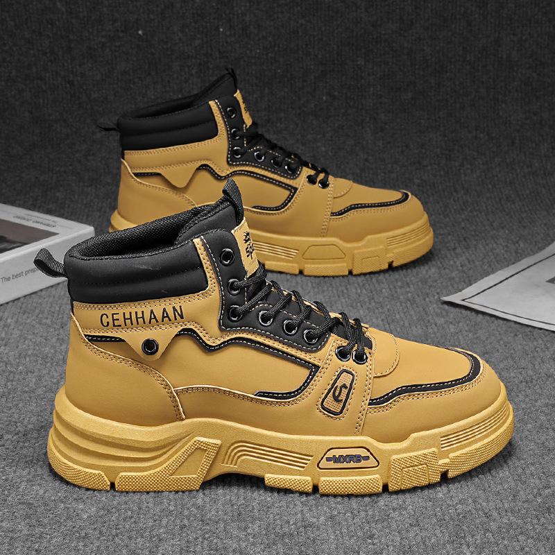 Martin boots men's 2024 new autumn men's British style high-top retro men's shoes labor insurance tooling rhubarb boots