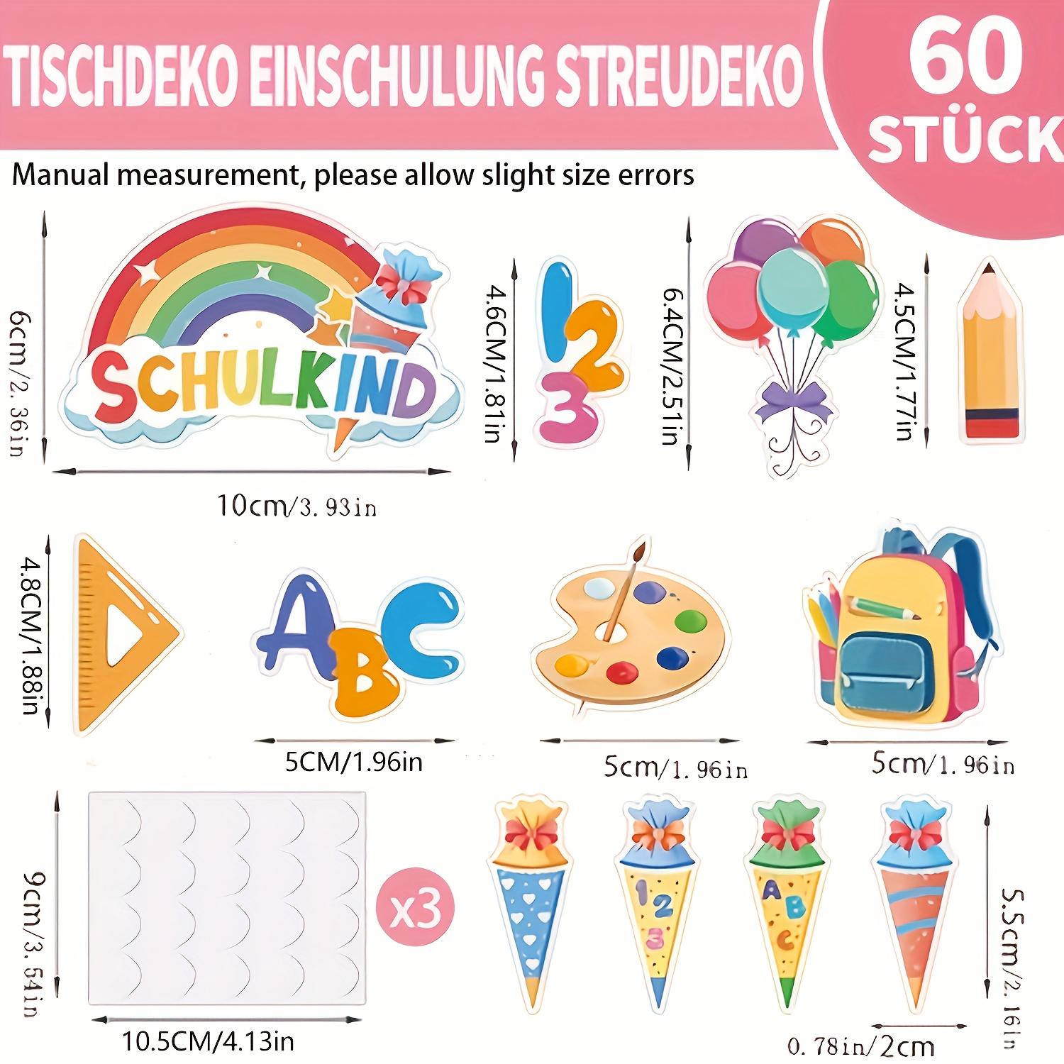 60pcs School Deco Confetti Colorful, Scattered Deco School Bags ABC 123 ,School Introduction, Desk Deco,school Opening Decor