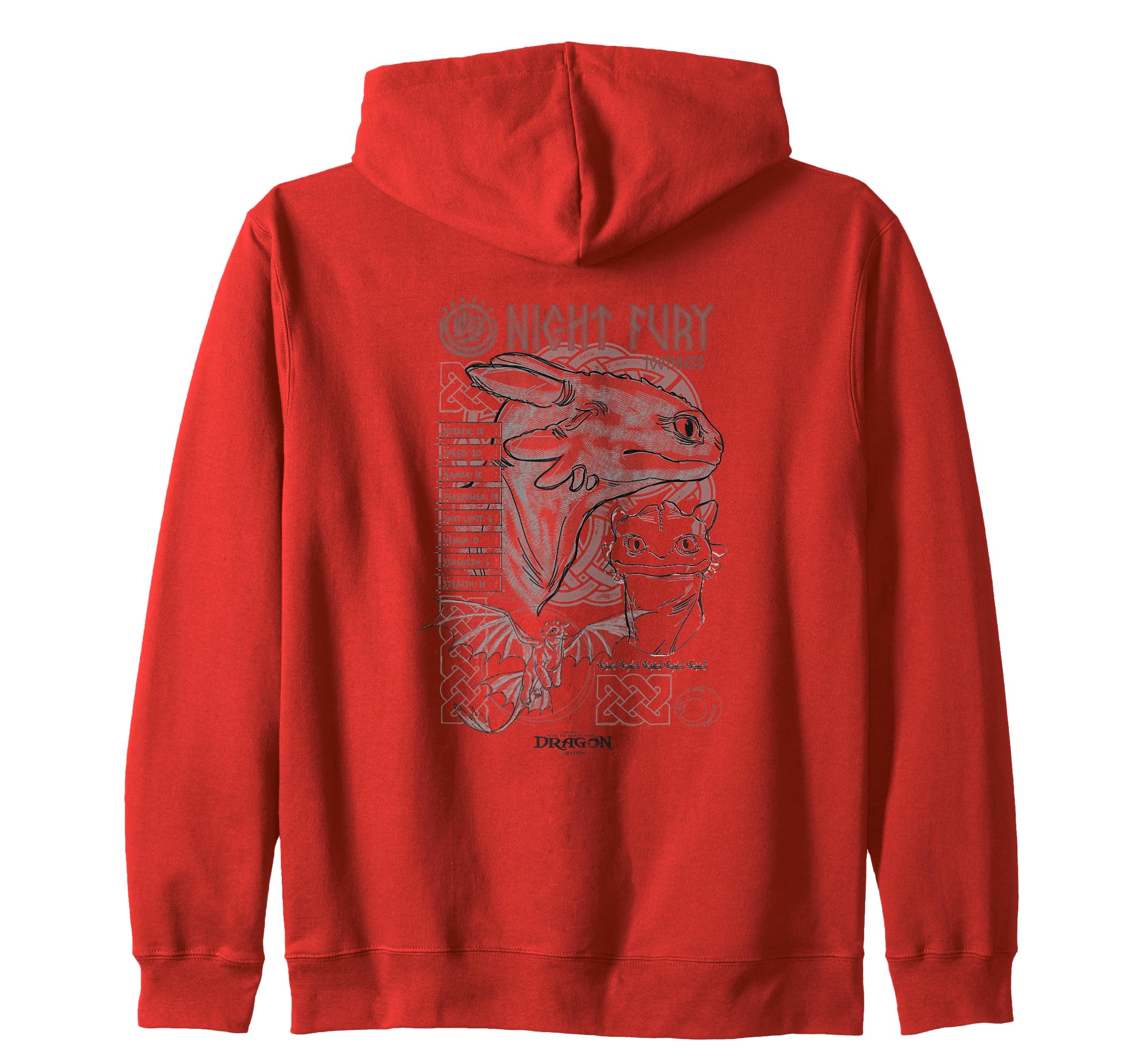 

DreamWorks How to Train Your Dragon Night Fury Sketch Toothless Zip Hoodie
