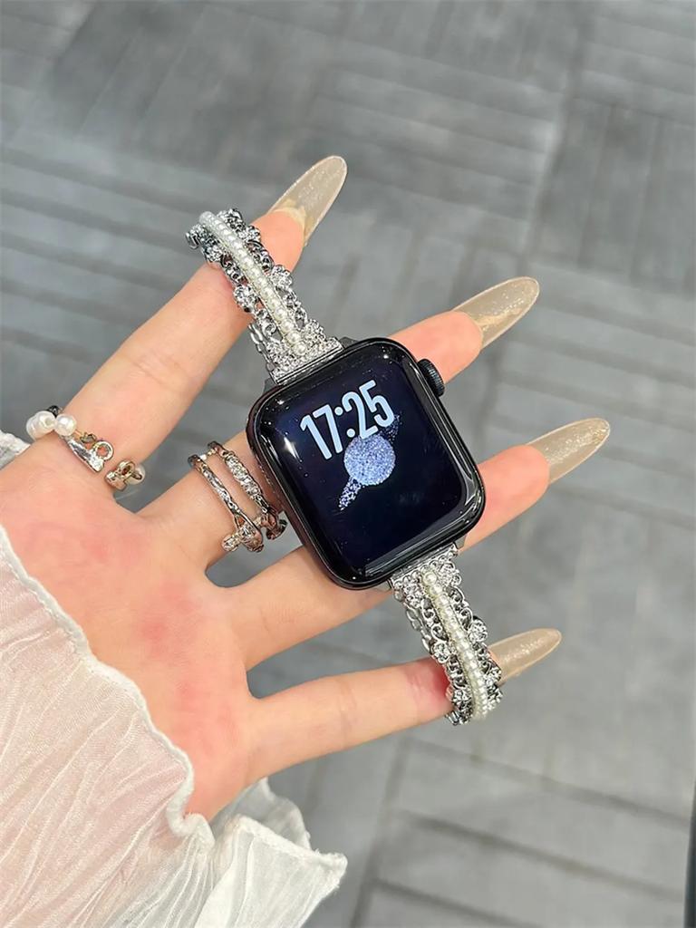 Modearmband för Apple Watch Länkarmband Serie 10/9/8/7/6/5/4 SE 40mm 41mm 42mm 44mm 45mm 46mm 49mm Rem
