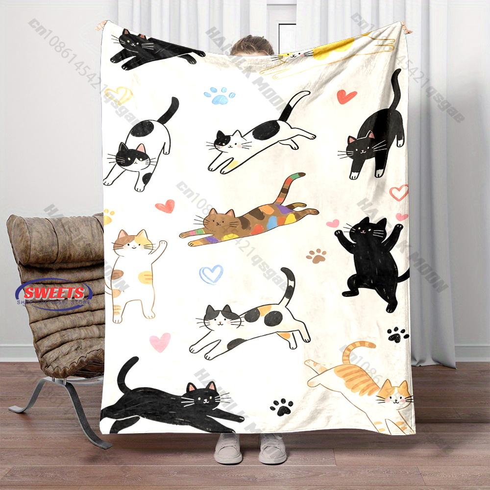 3D Cat Paw Theme Print Blanket for Boys Girls Adults,Soft Cozy Blanket for Home Bed Sofa, Xmas Holiday Birthday Gifts for Family