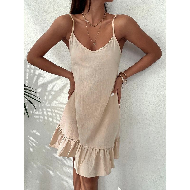 Elegant Short Skirt Large Swing Type Suspension Dress Dress