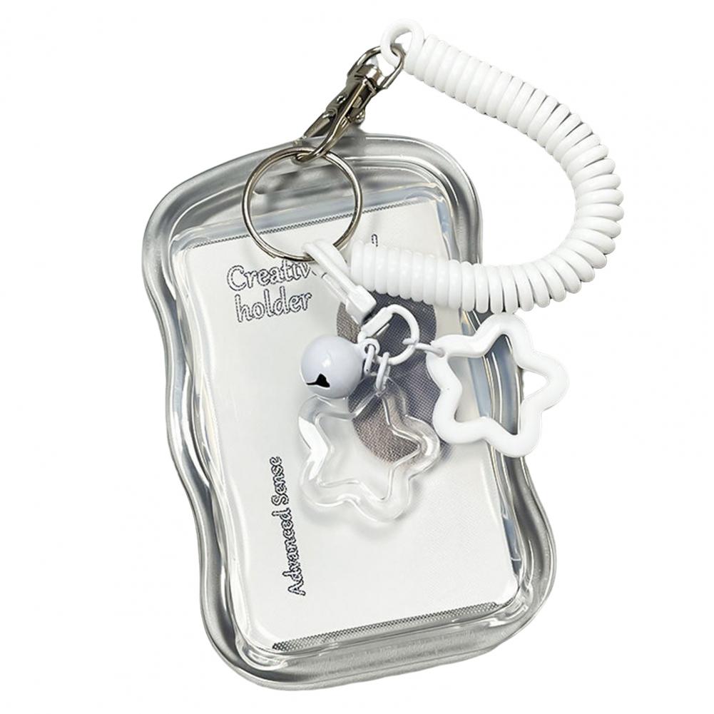 11cm ID Badge Holder With Keychain And Spring Rope Silicone Card Sleeve Protective Case With Bell Decor Office Hospital School