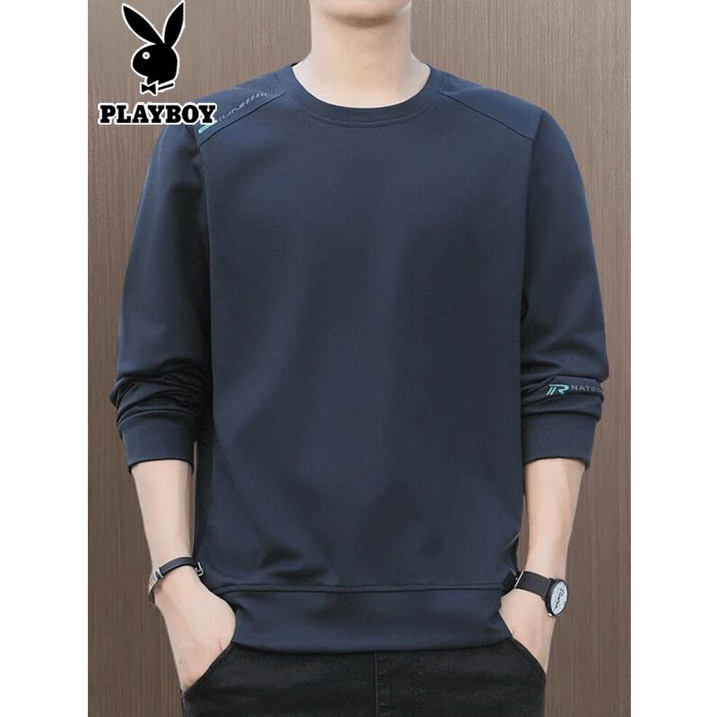 Playboy Men's Minimalist Crew Neck Long Sleeve Sweatshirt