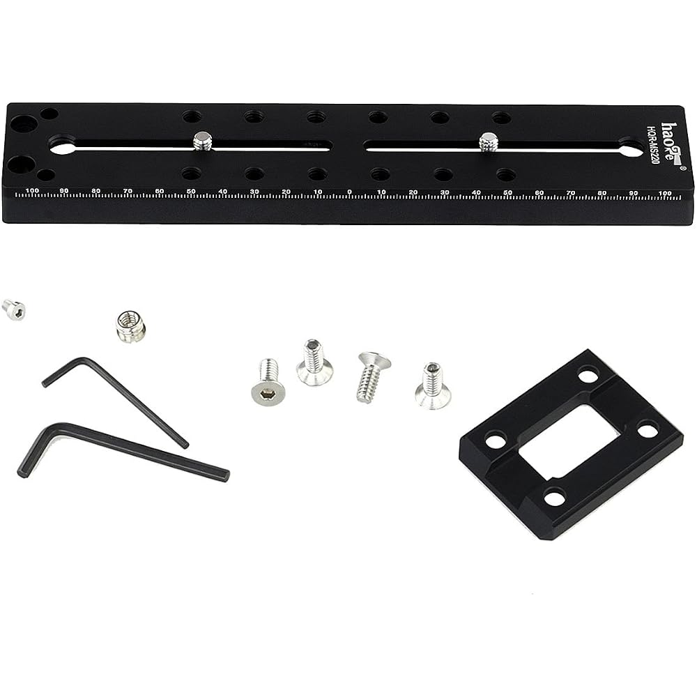 Haoge 220mm Camera Long Slide Quick Release Plate for Sachtler Tripods with Fluid Head (FSB4, FSB6, FSB6T, FSB8, FSB8T, FSB10, FSB10T, DV10 3+3, 5+5 V
