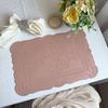 Imitation Leather Totem Dining Placemat Oil-Proof Waterproof Place Mat Retro Relief Table Mat for Kitchen Table Coffee Pad