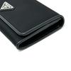 Prada 1MH132 Triangle Logo Plate Long Wallet with Pass Case Flap Folded Wallet