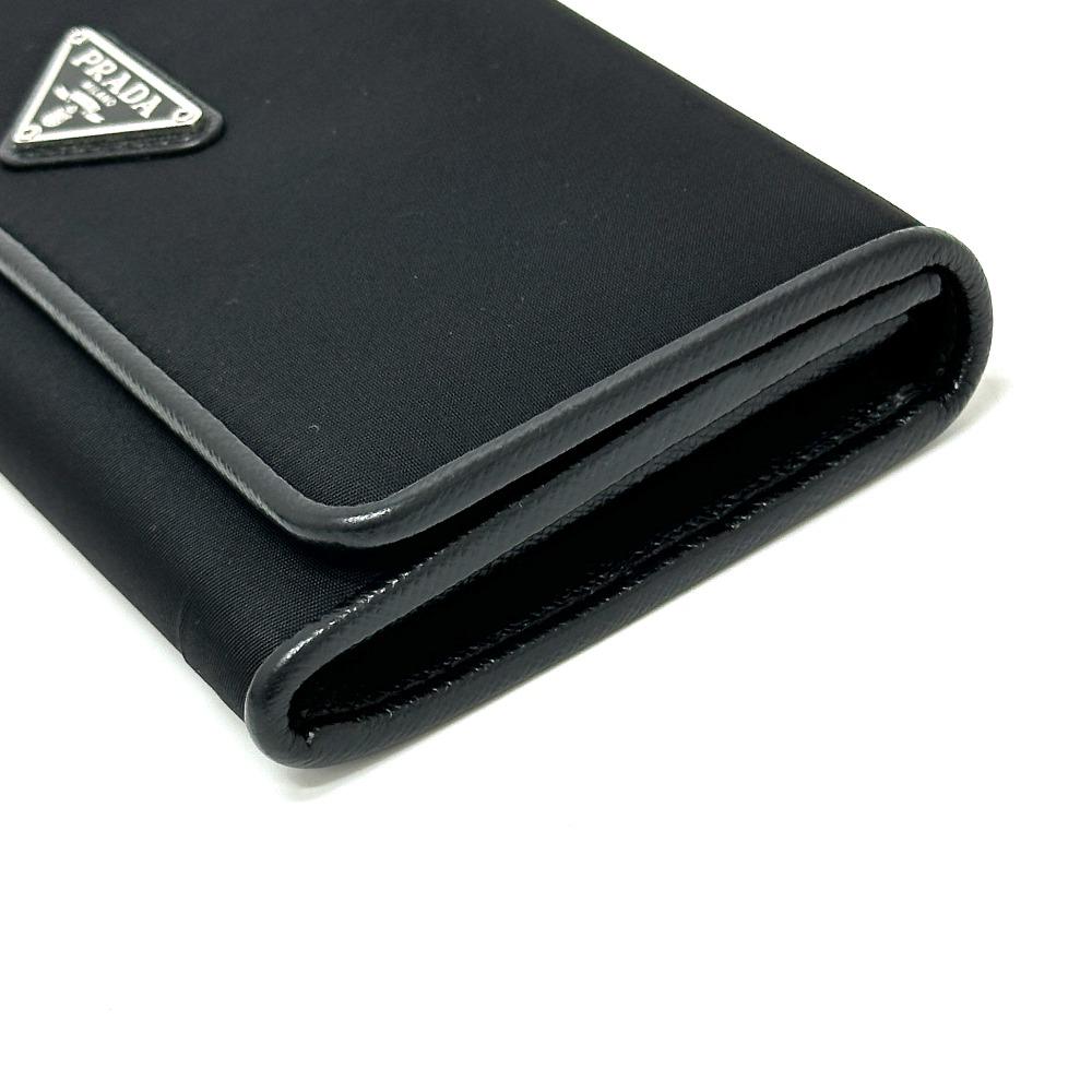 PRADA 1MH132 Triangle logo plate Long Wallet with Pass Case Flap Folded wallet