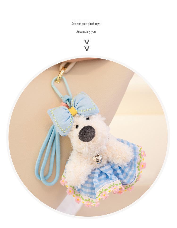 Trendy West Highland Terrier Skirt & Keychain: Small Dog Plush Doll Bag Charm Gift