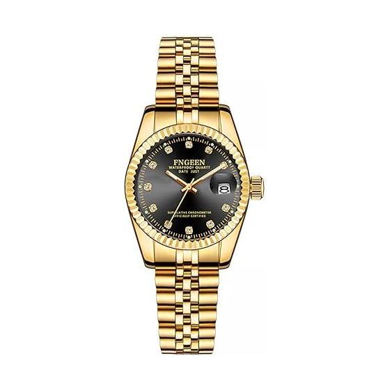 Women s Watch Stainless Steel Strap Calendar Gold Color: 3ATM Waterproof Stylish Analog Display Japanese Quartz Watch Gold Leisure Business Women s
