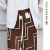 ELLASSAY Women's Geometric Print Silk Wide-Leg Pants