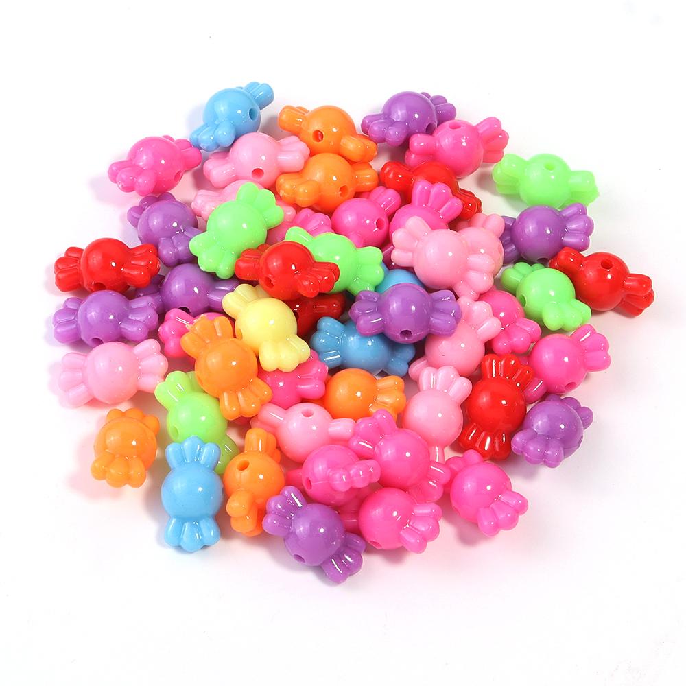 50 Stück/Los Gemischte Farbe Kunststoffperlen Schmetterling Schneeflocke Süßigkeitenform Lose Perlen Für DIY Armband Ohrringe Zubehör Großhandel