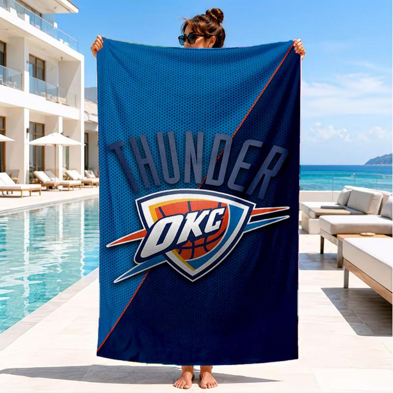 Thunder Basketball Team Beach Towel, Microfiber Beach Towel, Perfect For Pool, Beach, Travel, Home Decor Beach Party Fan gifts