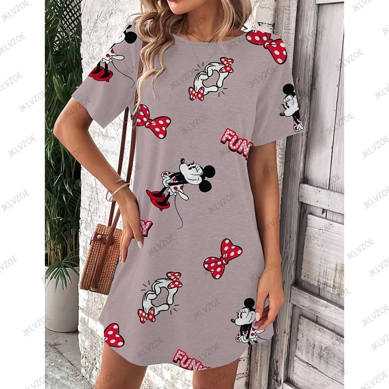 Fashion Loose Crew Neck Women's Casual Versatile Printing Casual Dresses