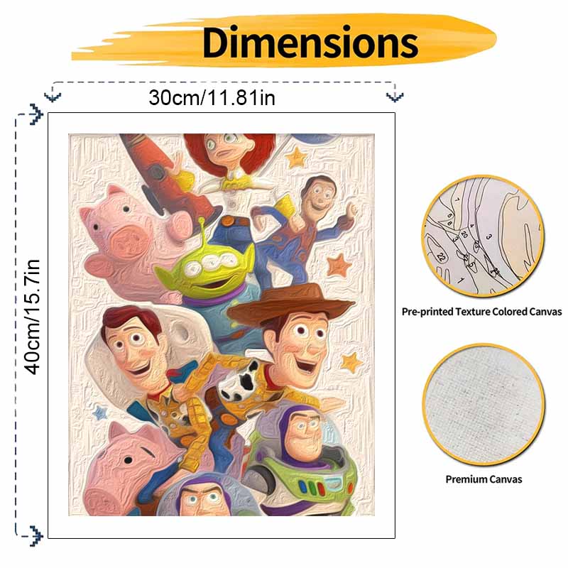 Disney Oil Painting DIY Digital Painting HandPainted Toy Story Characters Wall Art for the Living Room and Entryway Decor.