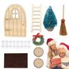 Gnome Door Christmas Set Christmas Santa Miniatures Furniture Fairy Gnome Craft Accessories For Wood Family Birthday Kids Wall
