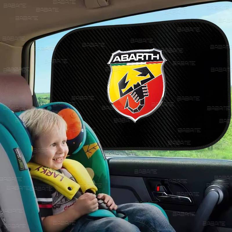 A-AbarthS-S Car Side Window Sunshade Sun Block Film Cloth Sun Visor UV Protection Window Curtain Car Sun Shade Cover