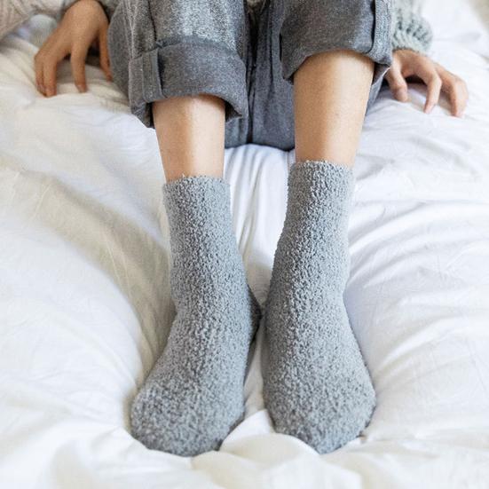 Men Socks Solid Color Thickened Winter Autumn Anti-friction Warm Soft Floor Socks for Home