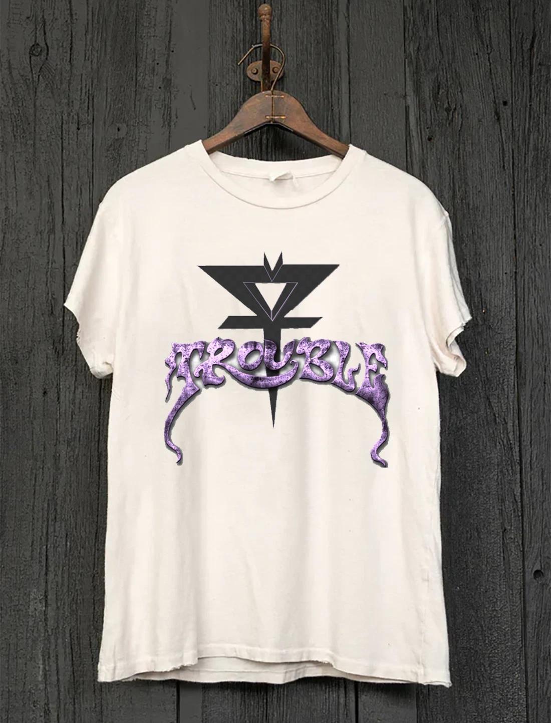 Collection Trouble Band Logo White T Shirt All Size S-5Xl XXXL