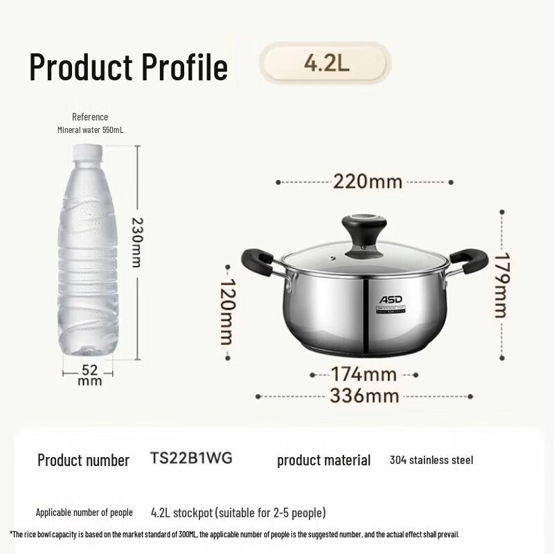 

ASD 304 Stainless Steel Multi-Cooker Soup Pot