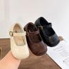 Girls Flat Shoes Solid Color Versatile Kids Leather Shoes Non-slip Soft Sole 2025 New Children Dance Shoes Princess Ins Trendy