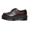 Dr. Martens Série 1461 Couro Bico Redondo Cadarço Cano Baixo Plataforma Sapatos Unissex Bordô 27332626