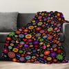 Colorful Flowers Throw Blanket Flannel Print Super Soft Sofa Nap Blanket Home Christma Perfect Home Gift for Her