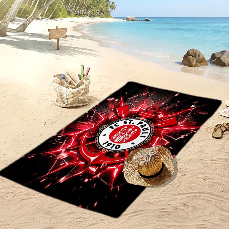 FC St. Pauli Football Print Beach Towel, Large Soft Quick Dry Towel for Beach Camping Swimming