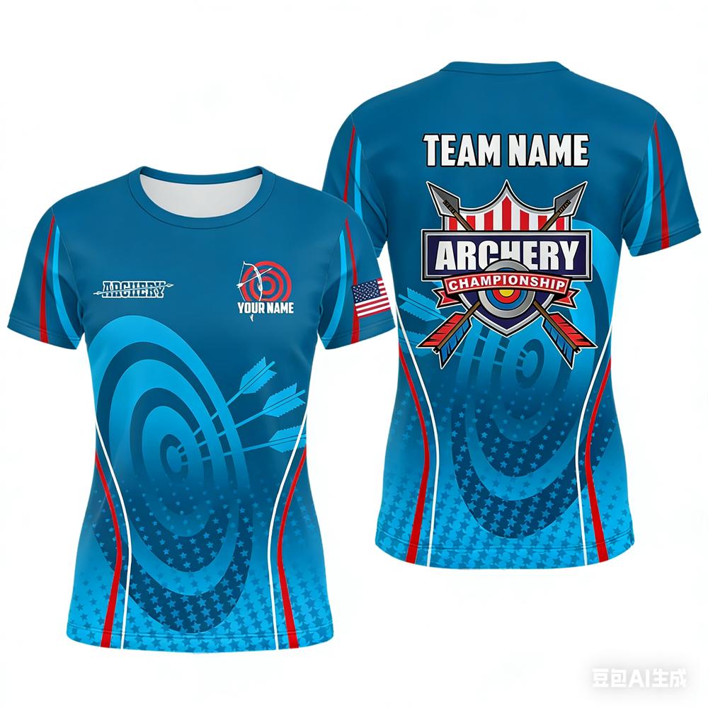Archery Sports 3D Print Men's T-shirts Personalized Club Team Member T-Shirt Fashion Loose Short Sleeve Comfortable Plus Siz T-shirts