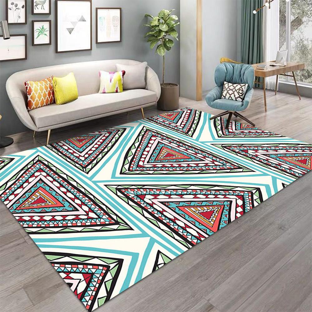 Bohemian Mandala Geometric Carpet Ethnic Pattern Rug Non-slip Soft Mat Home Decoration Living Room Bedroom Modern Floor Mat