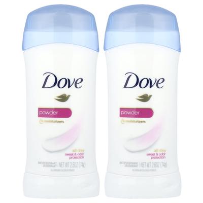 Dove, görünmez katı deodorant, toz form, 2 paket, 74 gr (2,6 ons) her biri