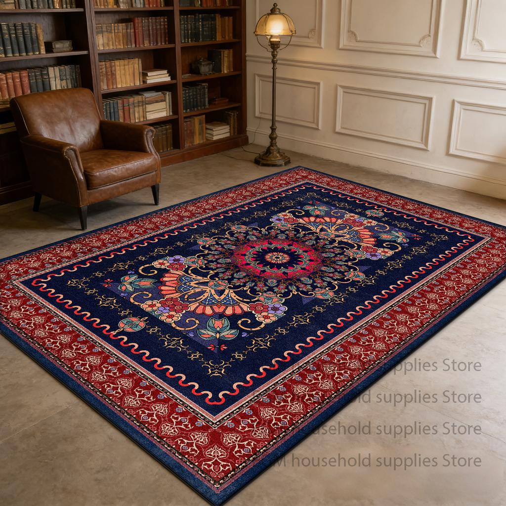 Geometric Rug Retro Colorful Persian Living Room Decoration Machine washable Soft Carpet antiskid customizable Floor Mat study